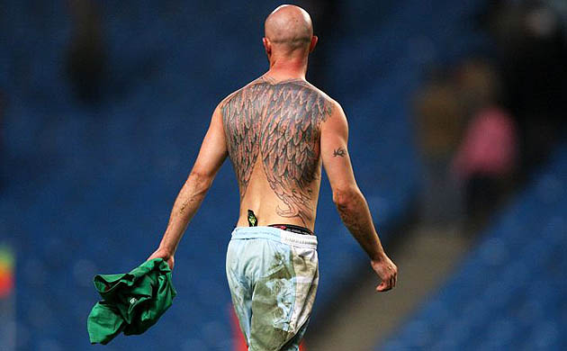 angel wing tattoos on back for men. Man Citys Stephen Irelands angel wings tattoo. Erm nope!