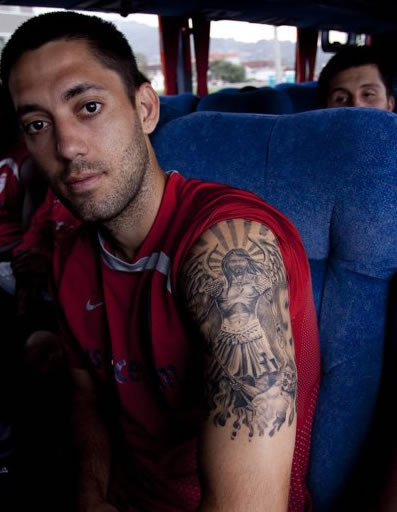 Fulham and USA superstar Clint Dempsey sporting a relatively new tattoo